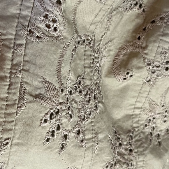 COLDWATER CREEK Women’s Café au Lait Brown Eyelet Open Front Jacket Plus Size 2X - Picture 3 of 6